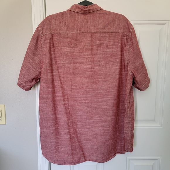 Woolrich Men’s Short Sleeve Shirt Red Size XL Button Up Classic Fit 100% Cotton - Picture 4 of 10